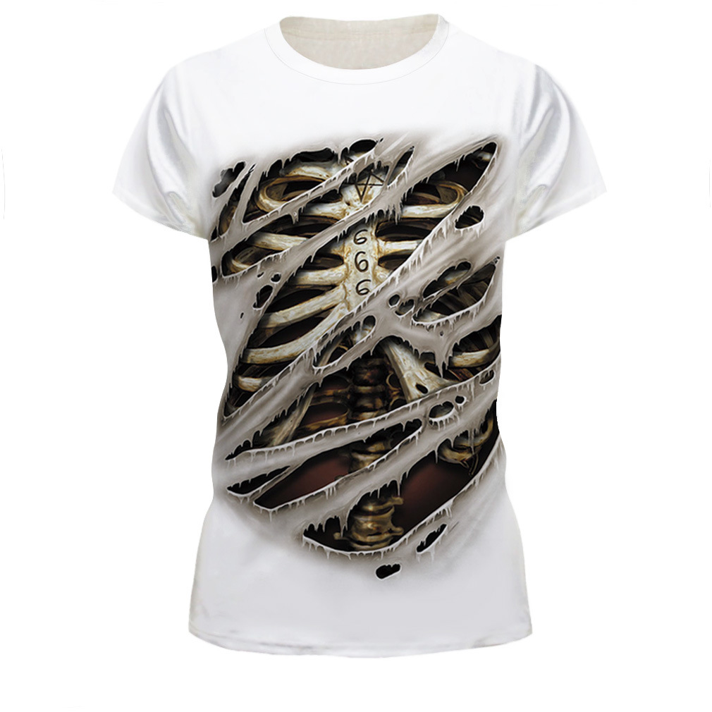 Human body print couple T-shirt