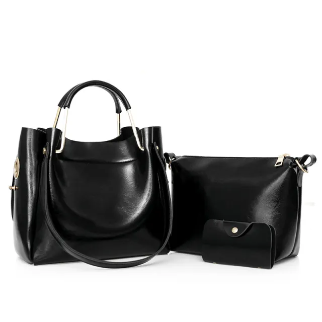 new fashion handbags Sanjiantao retro all match single shoulder bag simple oil wax portable Tote Bag Black - Shop at LoveMi