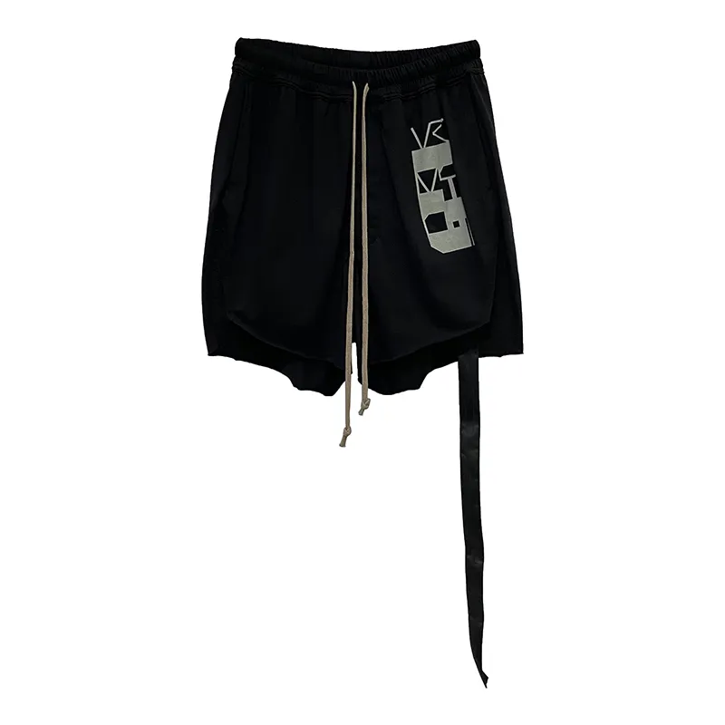 Double Line New Streamer Mid-rise Cotton Shorts - Black