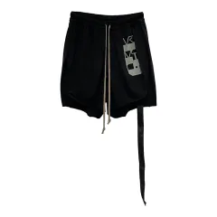 Double Line New Streamer Mid-rise Cotton Shorts - Black - View 1