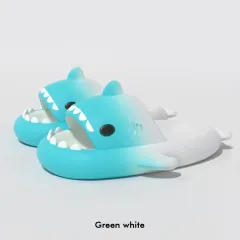 Gradient Shark Slippers Men's Home Bathroom Non-slip - Green - View 1