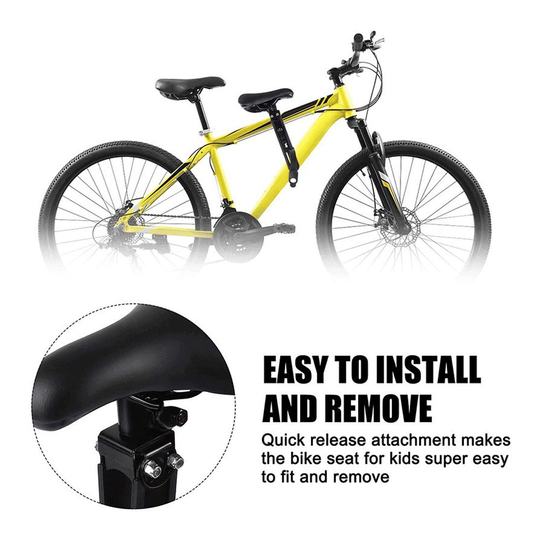 Kids Bike Seat Front Mounted Seats Detachable Mountain Bike Kid Seat  Armrest 9
