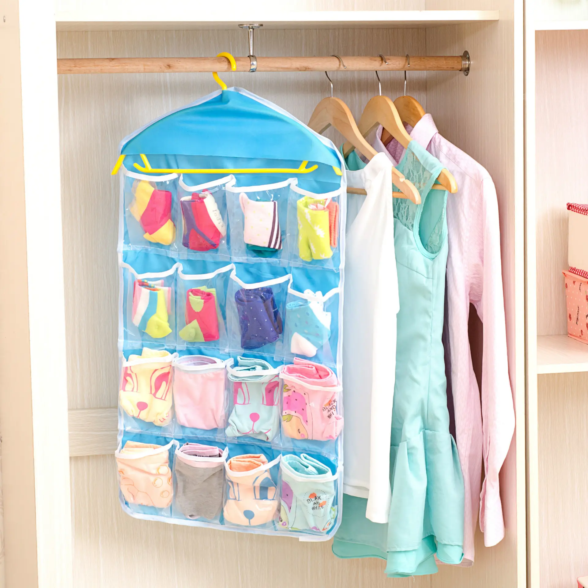6 Compartments Clothes And Socks Storage Hanging