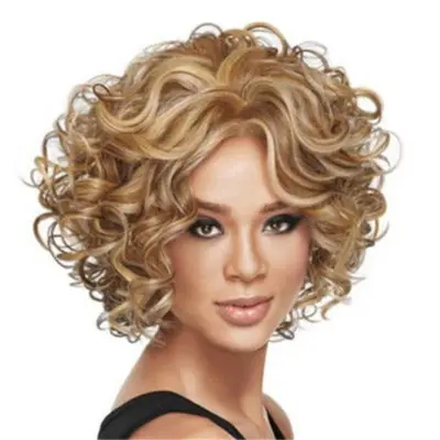 Ladies Short Curly Hair Set