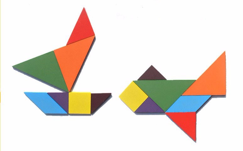 Colorful Wooden Seven-piece Puzzle Tangram