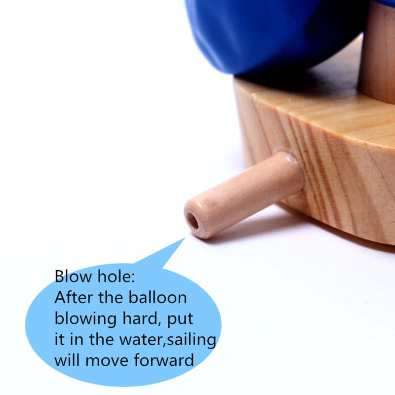 Pine Wooden Toy Balloon Boat