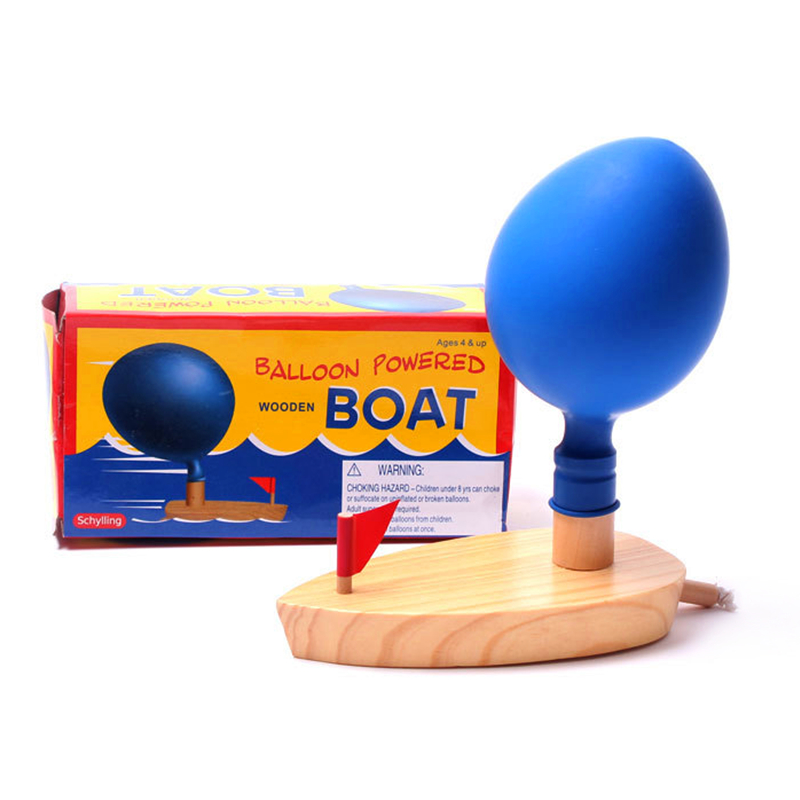 Pine Wooden Toy Balloon Boat