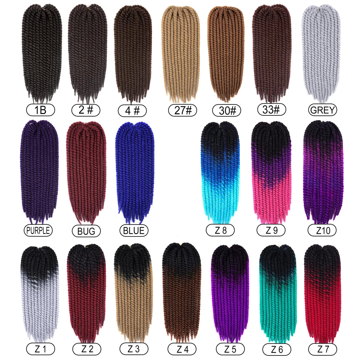 22 Twist Spring Tube Braided Black African