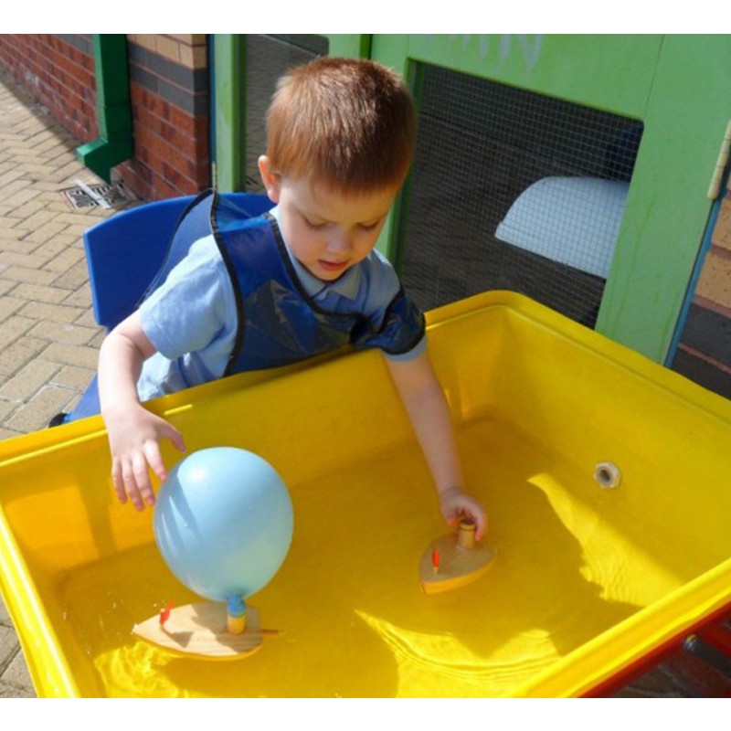 Pine Wooden Toy Balloon Boat