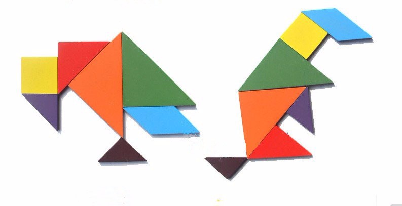 Colorful Wooden Seven-piece Puzzle Tangram