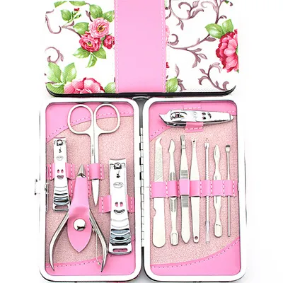 Nail Clipper Set Stainless Steel Pink Flower Nail Scissors Manicure manicure tools rose 12 Pink - Shop at LoveMi