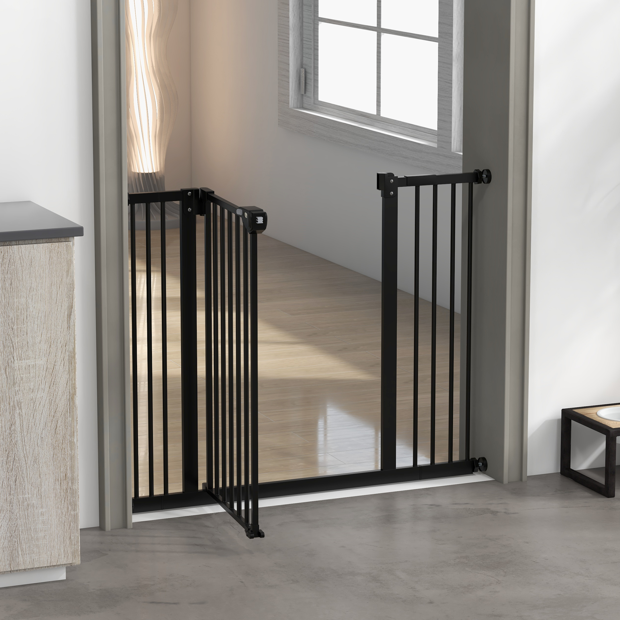 Adjustable Safety Door With Two Extensions And Four Screws, Black — image 3