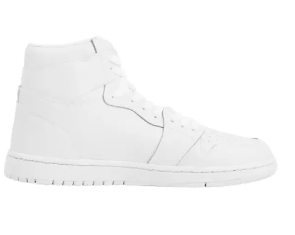 Customizable White High-top Lace-up Basketball Shoes