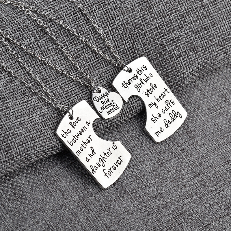 Family Mother Daddy and Daughter Necklace Jewelry