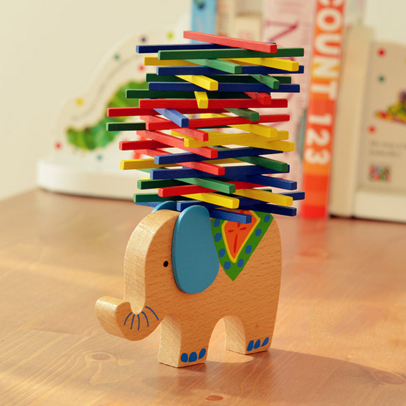 God Horse Elephant Camel Colorful Balance Beam Wood Toy