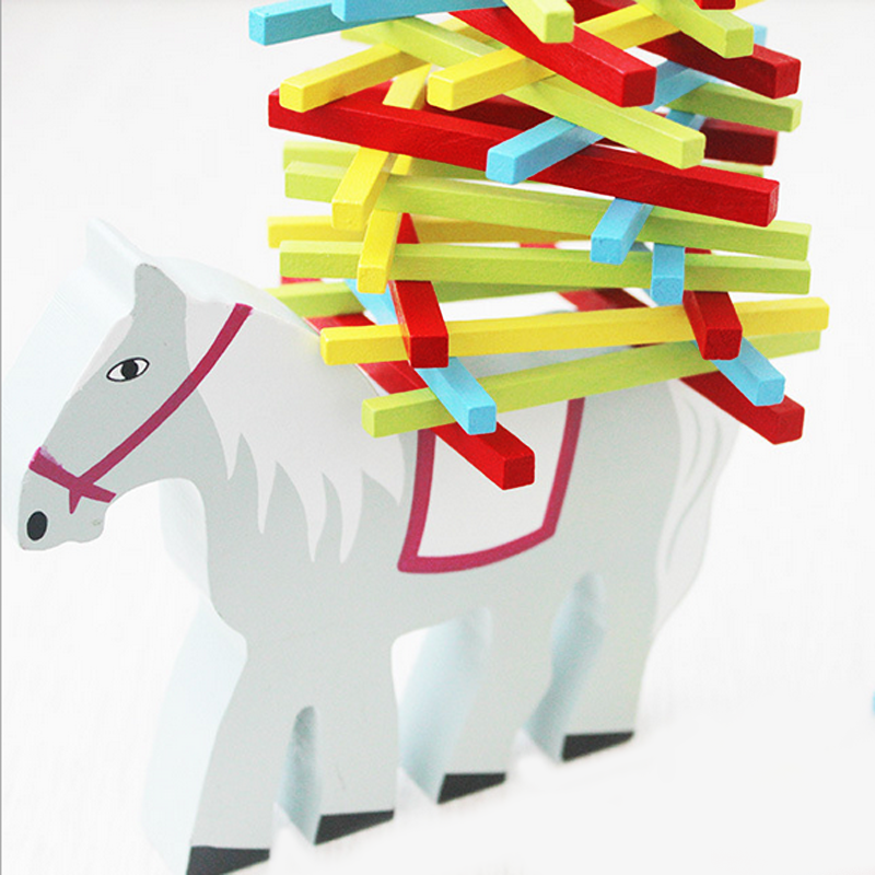 God Horse Elephant Camel Colorful Balance Beam Wood Toy