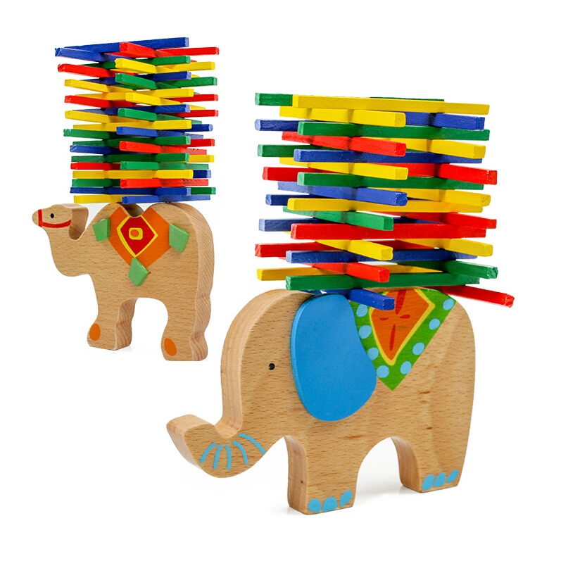 God Horse Elephant Camel Colorful Balance Beam Wood Toy