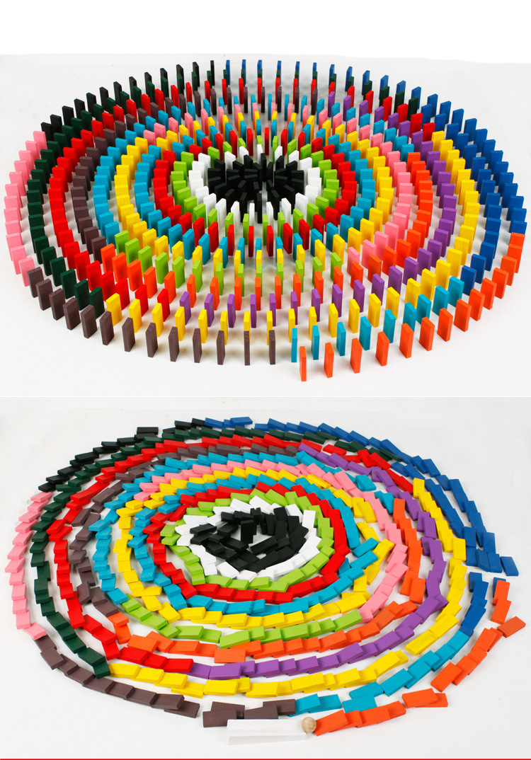 Wooden Toy Early Educational Colorful Dominos