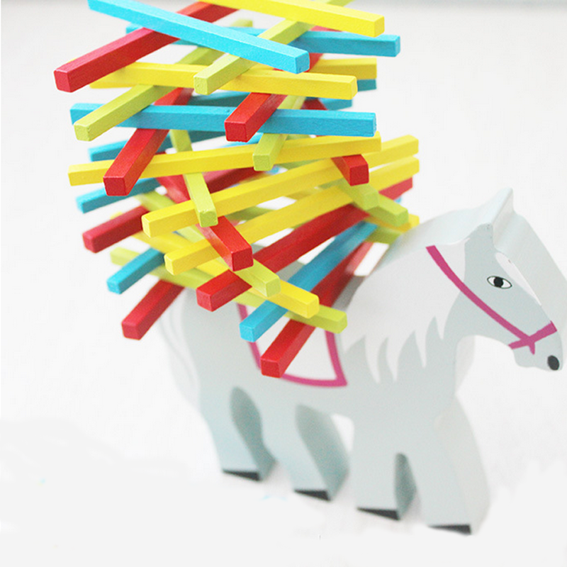 God Horse Elephant Camel Colorful Balance Beam Wood Toy
