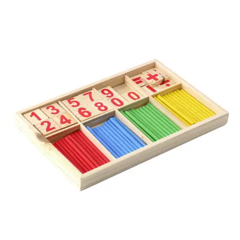 Math Manipulatives Wooden Counting Sticks Intelligence Montessori Color Calculation