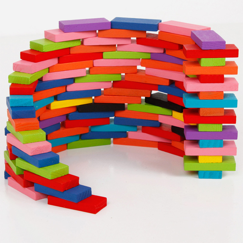 Wooden Toy Early Educational Colorful Dominos