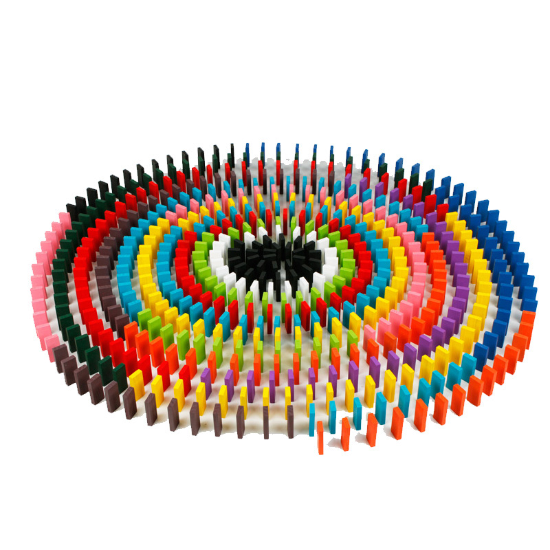 Wooden Toy Early Educational Colorful Dominos