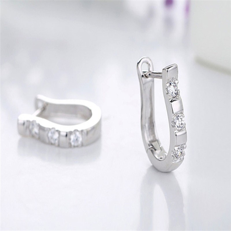 Korean Version Of The U-shaped Zircon Earrings