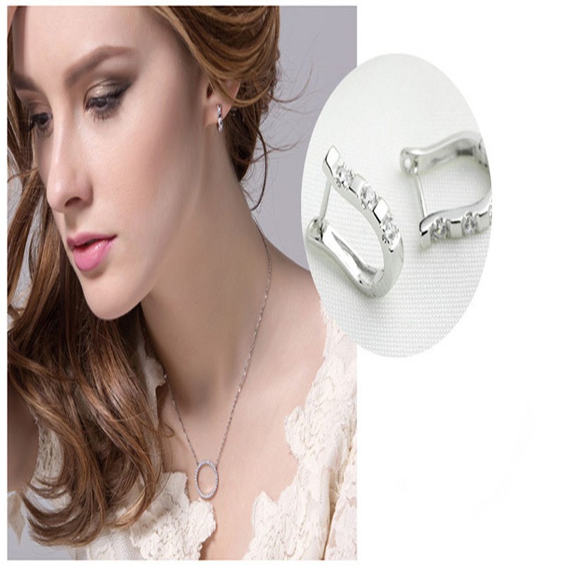 Korean Version Of The U-shaped Zircon Earrings