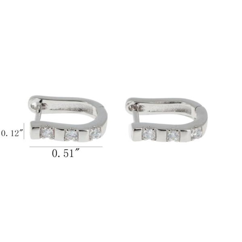 Korean Version Of The U-shaped Zircon Earrings
