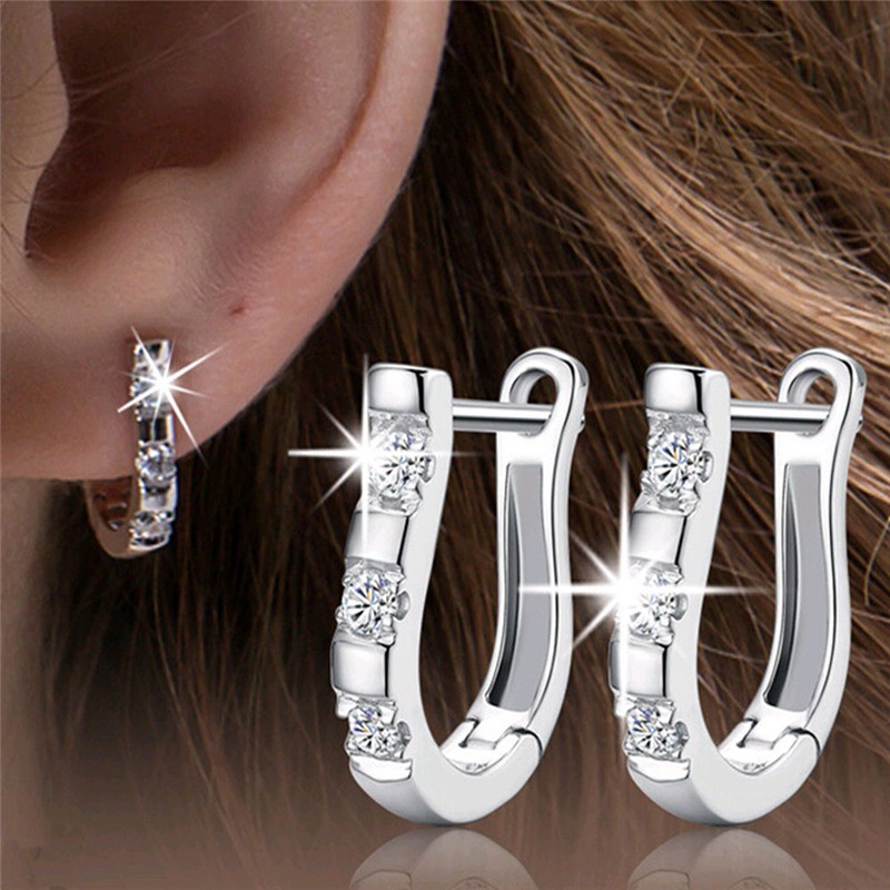 Korean Version Of The U-shaped Zircon Earrings