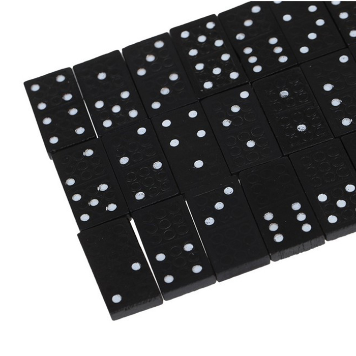 1set 28 Pieces Wooden boxed black dominoes
