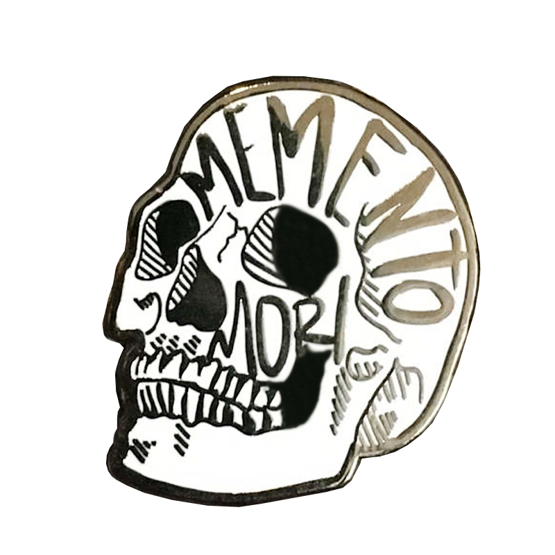 Death symbol skull brooch horror gothic art badge (black)