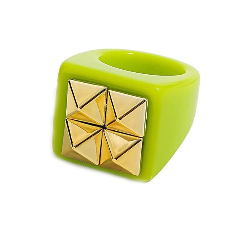 Summer New Color Resin Ring Jelly Color Tianzi Grid Ins Cold Wind Ring Bracelet