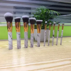 sale marble pattern makeup brush 10 big small makeup brush beauty makeup tool make-up brush bag - View 1