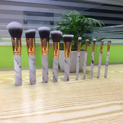 Marble Pattern Makeup Brush 10 Big Small Beauty Tool