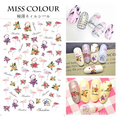 Of Ultra-thin Tropical Bird Animal Manicure Gummed Stickers Nail