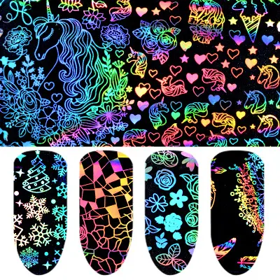 Nail Laser Star Sticker Thermal Transfer Decals Symphony Paper