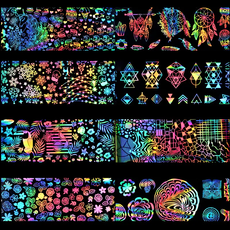 Nail Laser Star Sticker Thermal Transfer Decals