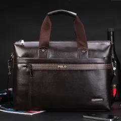 Factory new men's Fashion Bag Satchel Bag business casual computer bag - Brown - View 1