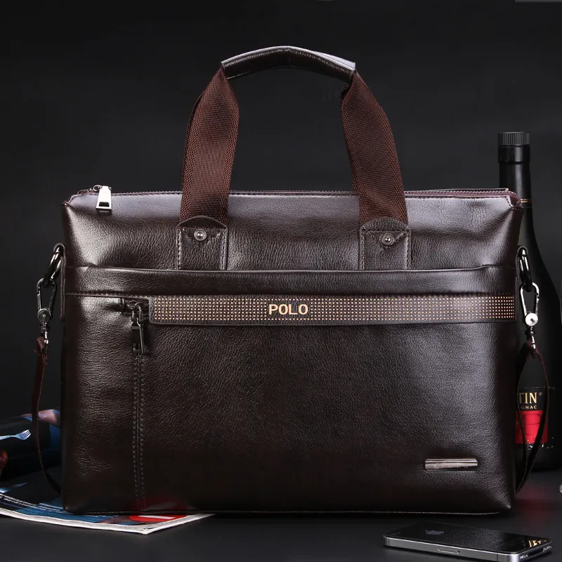Factory new men's Fashion Bag Satchel Bag business casual computer bag - Brown