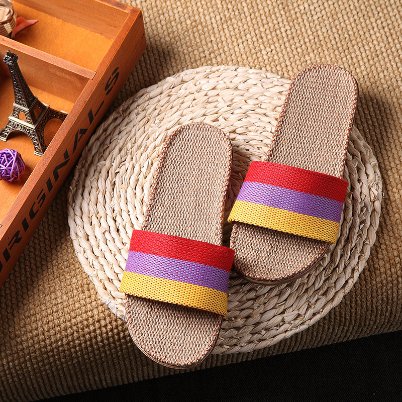 Summer Beach Slides Woven Rattan Sandals Breathable Slip-On Lightweight Slides - Picture 21 of 29