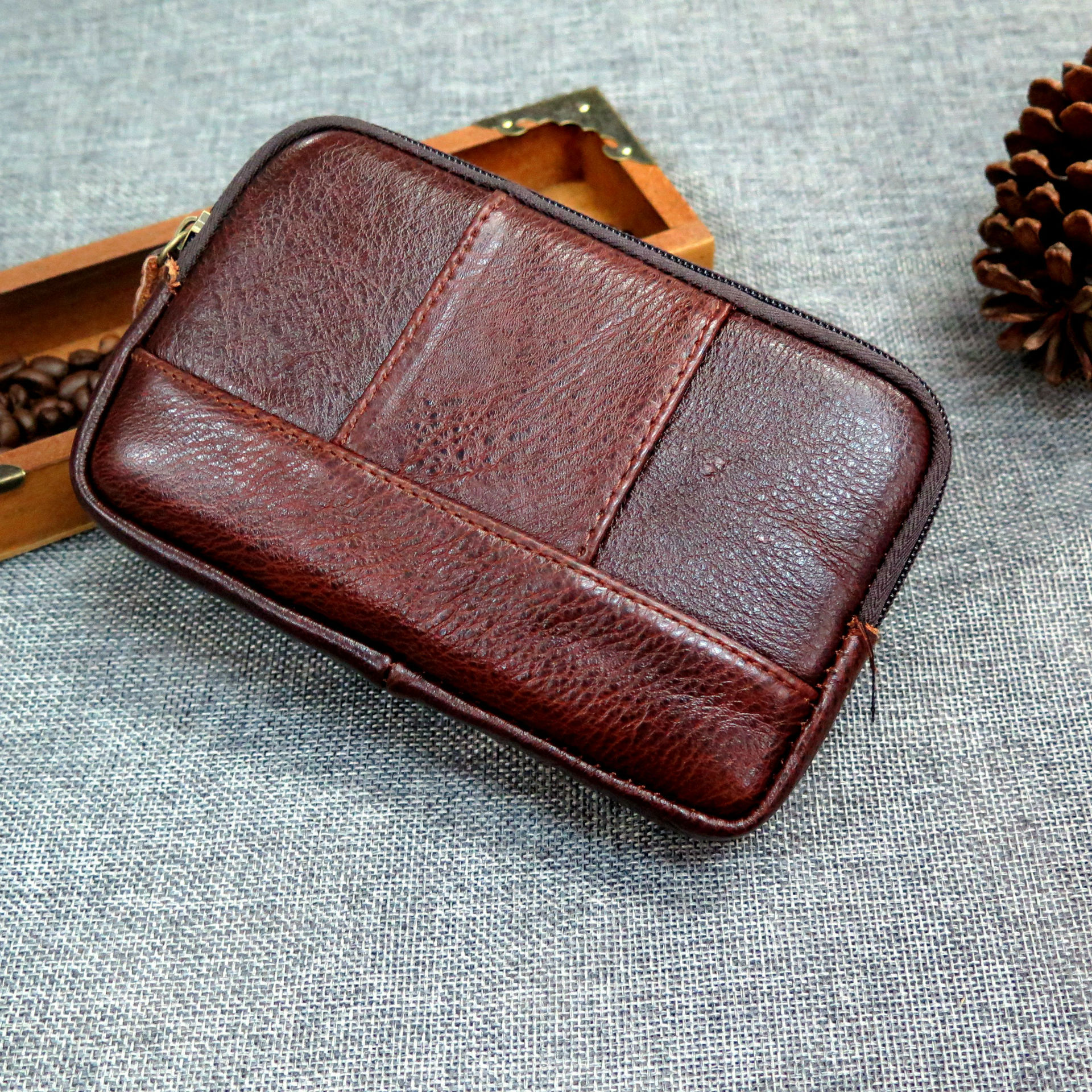 New type of hot selling men's 6 size belt and leather belt multifunction leather handbag handbag — foto 4