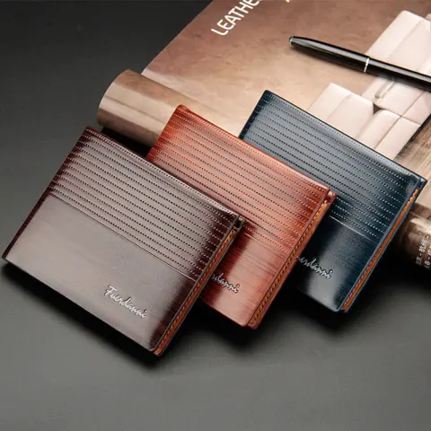 Baellerry New Men's Short Embossed Wallet Card Package Cross