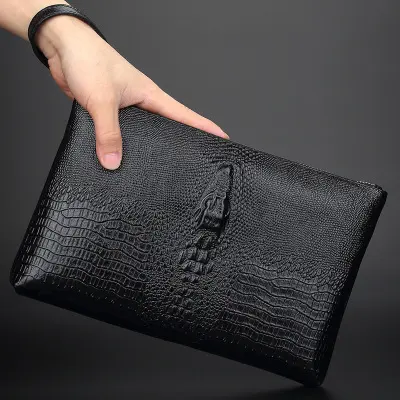 Leather Hand Bag Clutch Malehead Layer Cowhide Man Bag