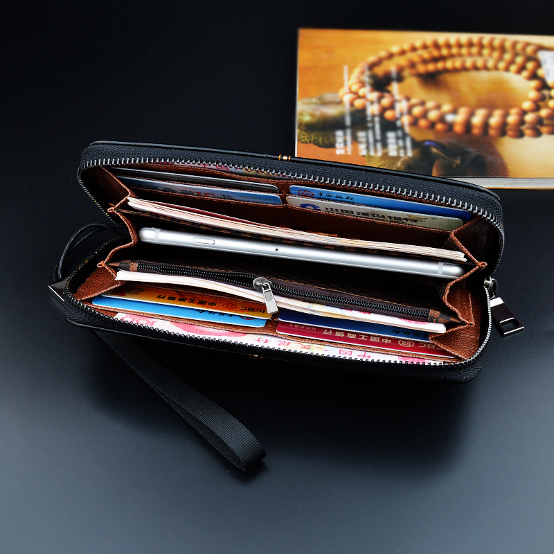 New European and American men's long purse zipper fashion hand take business leisure men's wallet foreign trade manufacturers wholesale