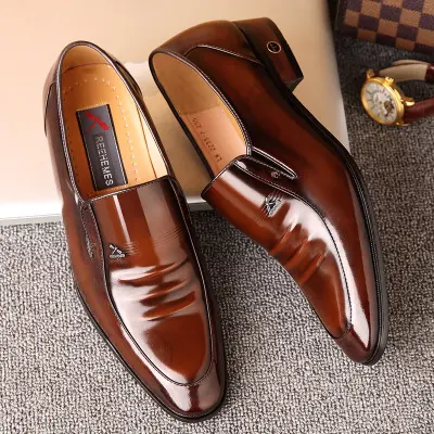 Micro REEHEMES Patent Leather Shoes Men's British Business Dress