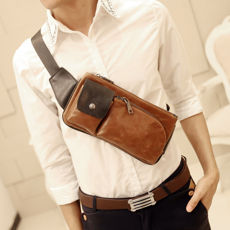 New Single Shoulder Bag Man Retro Chest Pack Satchel Bag Purse Bag Men Sports Leisure Korean Tide — foto 5