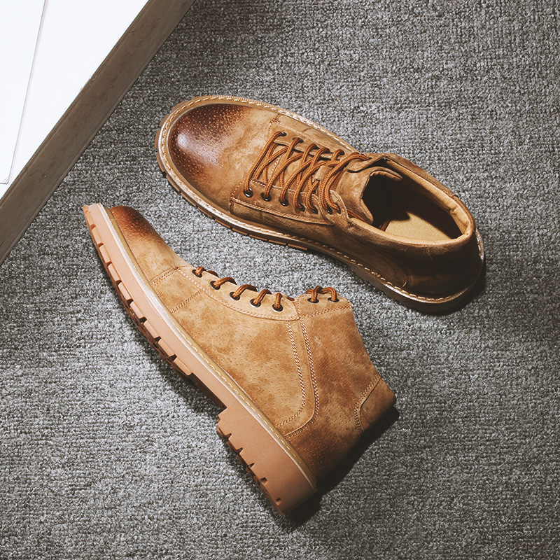 Fashion big head leather boots