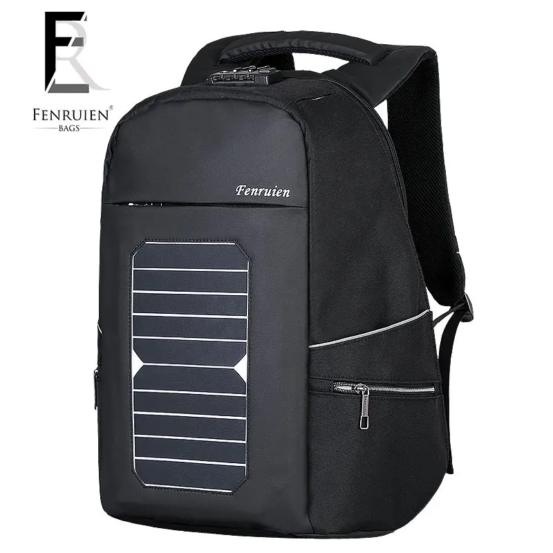 New Solar Charge Outdoor Double Shoulder Bag Men Business