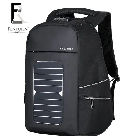 New Solar Charge Outdoor Double Shoulder Bag Men Business